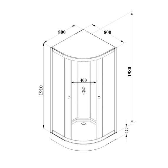 Душевая кабина Parly 80x80 см BETT831, хром матовый/матовое фото 6