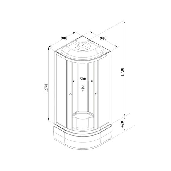 Душевая кабина Parly 90x90 см BETT921, хром матовый/матовое фото 6