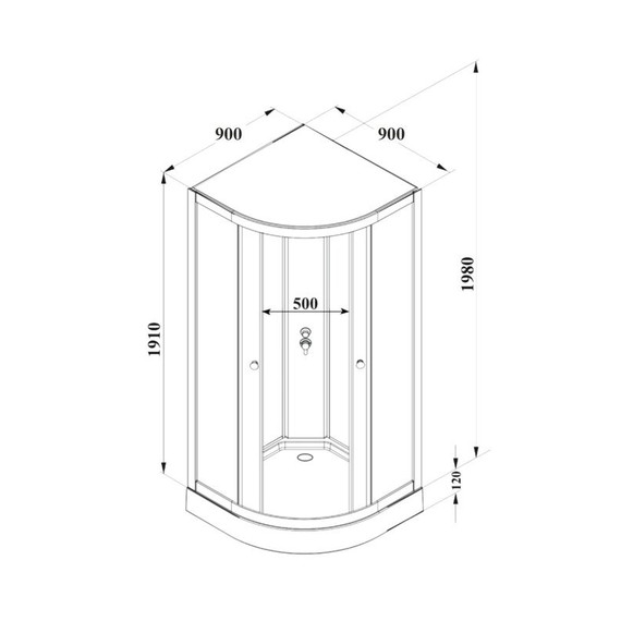 Душевая кабина Parly 90x90 см BETT931, хром матовый/матовое фото 6