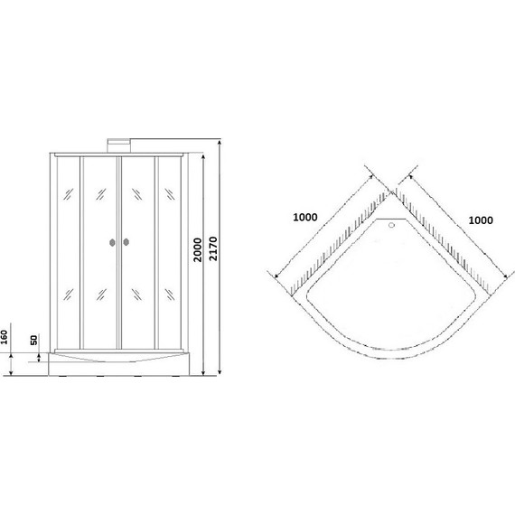 Душевая кабина Grossman Elegans 100x100 см GR250, чёрный/прозрачное фото 7