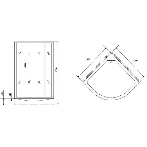 Душевое кабина Grossman 100x100 см GR270, чёрный/узор фото 7