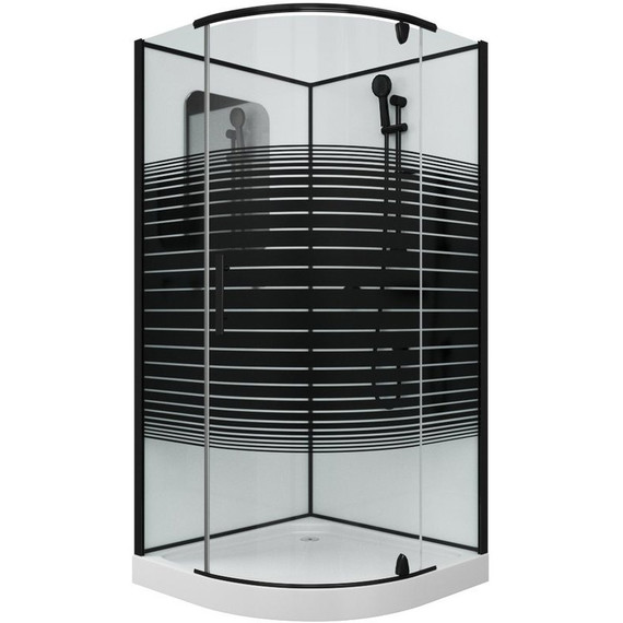 Душевое кабина Grossman 100x100 см GR270, чёрный/узор фото 