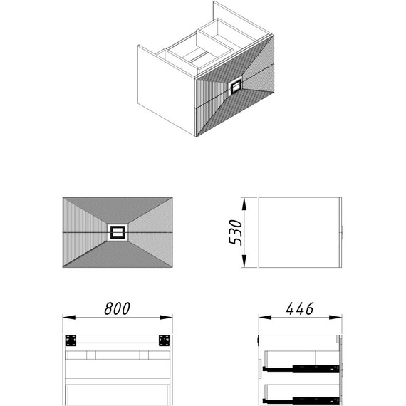 Тумба подвесная с раковиной Azario Zena 80/2 80 см CS00097029, кашемир фото 6