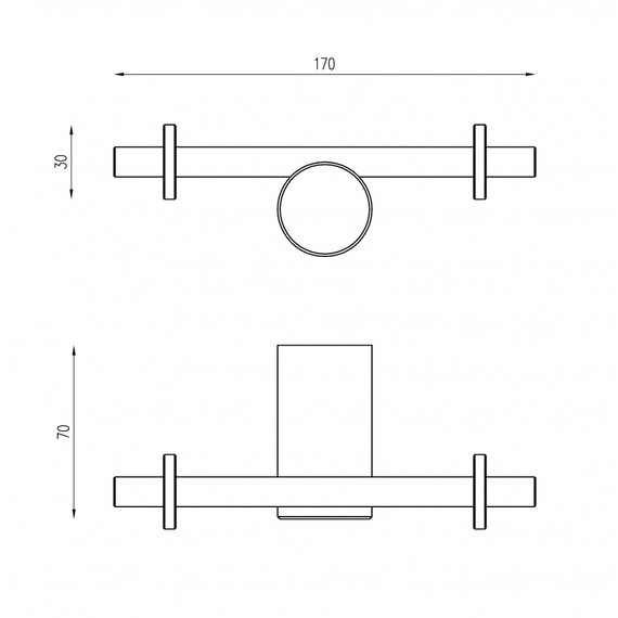 Двойной крючок ABBER Osten 316 AA1852BGG, цвет оружейная сталь брашированная фото 2