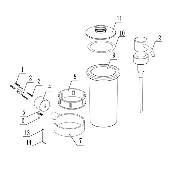 Дозатор для жидкого мыла Abber Osten 316 AA185A9BGG, цвет оружейная сталь брашированная фото 3