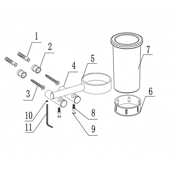 Стакан для зубных щеток Abber Osten 316 AA1860BST, цвет сталь брашированная фото 3