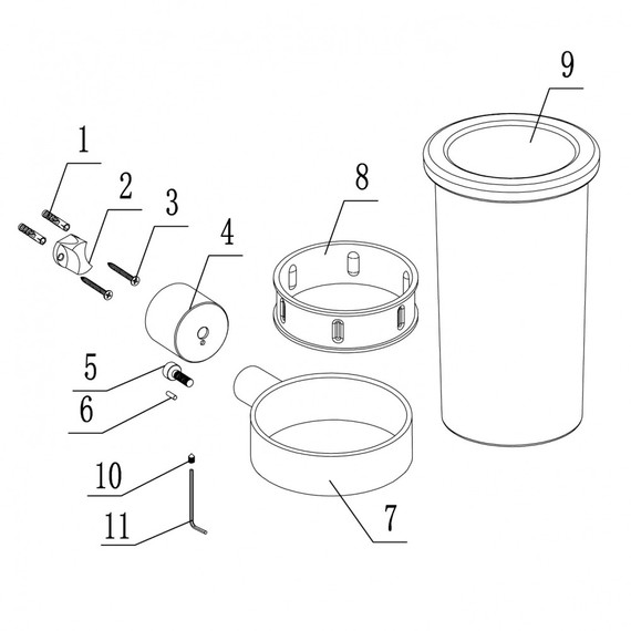Стакан для зубных щеток Abber Osten 316 AA1861BGG, цвет оружейная сталь брашированная фото 3