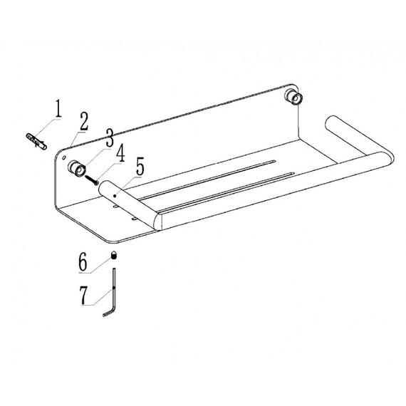 Полка прямоугольная ABBER Osten 316 AA1862BST, цвет сталь брашированная фото 3