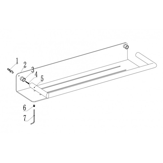 Полка прямоугольная ABBER Osten 316 AA1863BST, цвет сталь брашированная фото 3