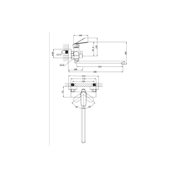 Смеситель для ванны Azario Alanti AZ-K1732GR, графит фото 8