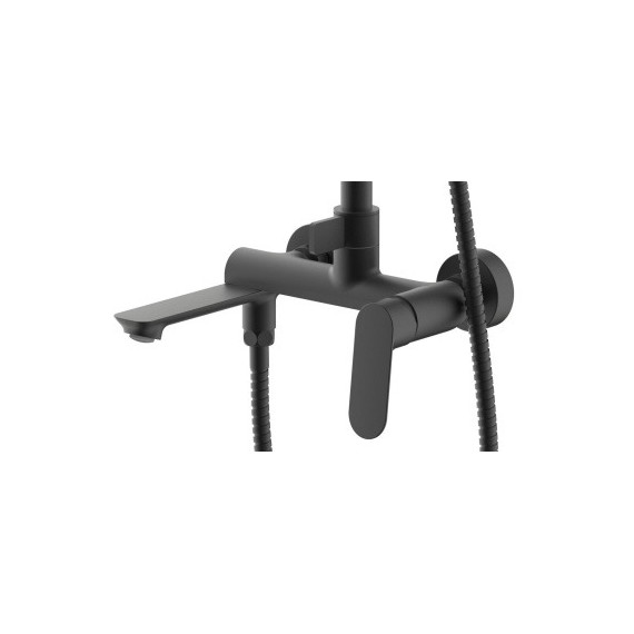 Душевая стойка Azario Alanti AZ-K2332-1B, чёрный матовый фото 2