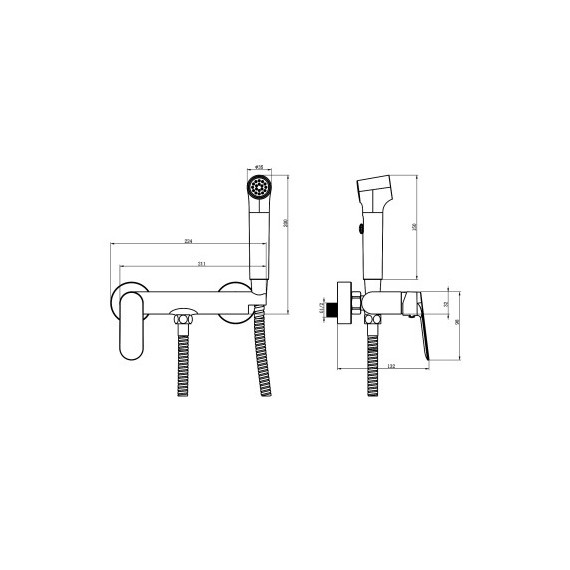 Набор для гигиенического душа Azario Alanti AZ-K2532B, чёрный матовый фото 5