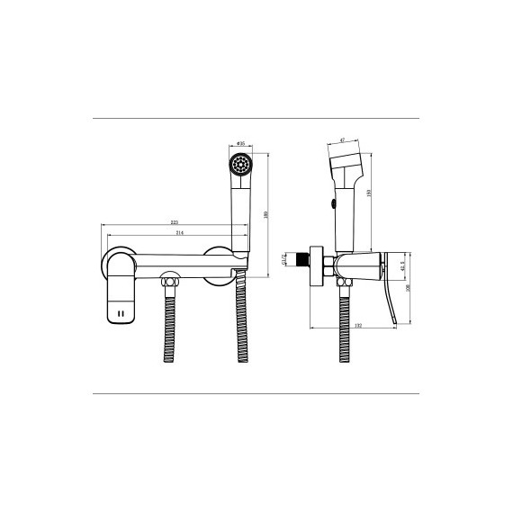 Набор для гигиенического душа Azario Escaro AZ-K2574B, чёрный матовый фото 5