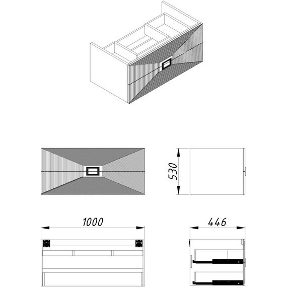 Тумба подвесная с раковиной Azario Zena 100/2 100 см CS00096979, кашемир фото 7