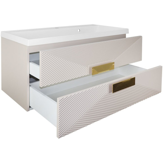 Тумба подвесная с раковиной Azario Zena 100/2 100 см CS00096979, кашемир фото 