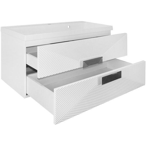 Тумба подвесная с раковиной Azario Zena 100/2 100 см CS00096981, белый глянцевый фото 