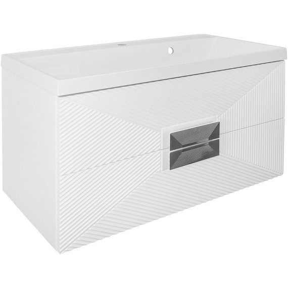 Тумба подвесная с раковиной Azario Zena 80/2 80 см CS00097031, белый глянцевый фото 2