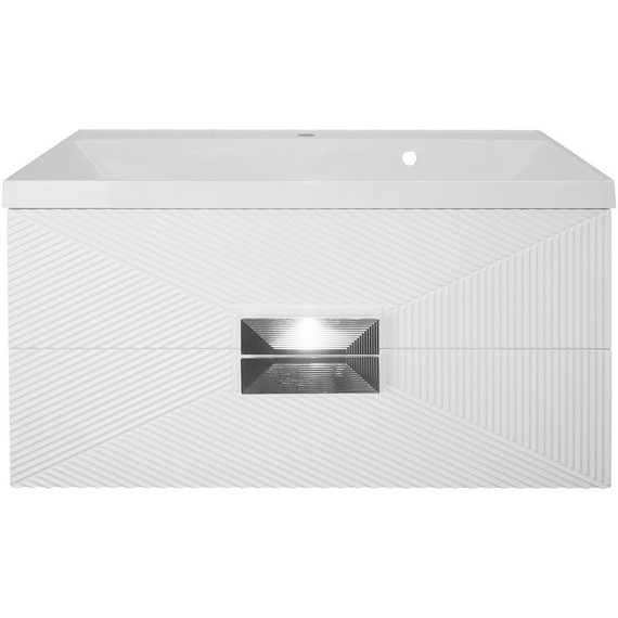 Тумба подвесная с раковиной Azario Zena 80/2 80 см CS00097031, белый глянцевый фото 4