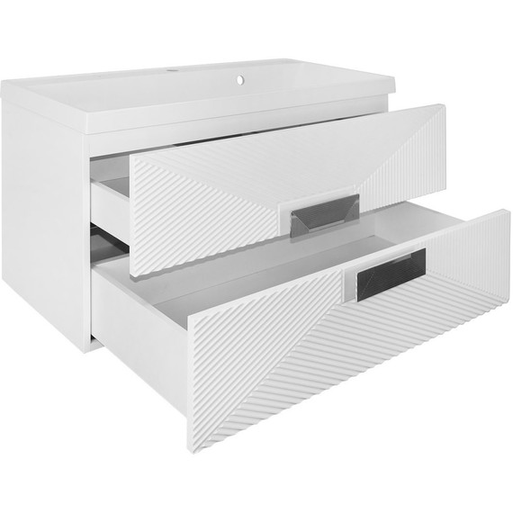 Тумба подвесная с раковиной Azario Zena 80/2 80 см CS00097031, белый глянцевый фото 