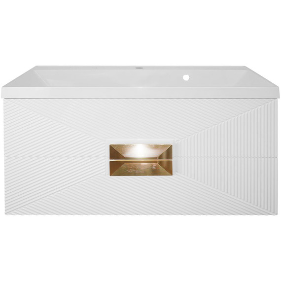 Тумба подвесная с раковиной Azario Zena 100/2 100 см CS00097709, белый глянцевый фото 4