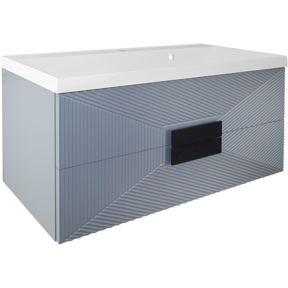 Тумба подвесная с раковиной Azario Zena 100/2 100 см CS00097710, серый фото 2