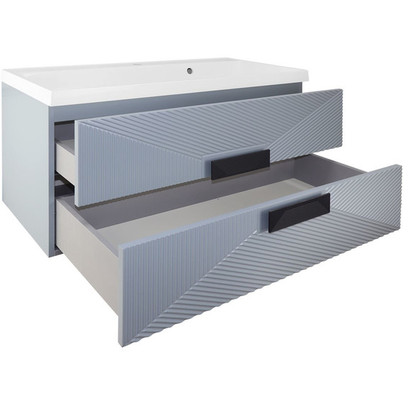 Тумба подвесная с раковиной Azario Zena 100/2 100 см CS00097710, серый фото 