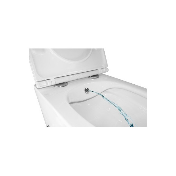 Унитаз-биде подвесной безободковый Azario Grado AZ-046E-NR с тонкой крышкой микролифт (система смыва Торнадо) фото 11