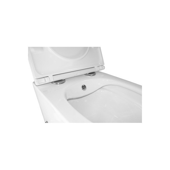 Унитаз-биде подвесной безободковый Azario Grado AZ-046E-NR с тонкой крышкой микролифт (система смыва Торнадо) фото 10