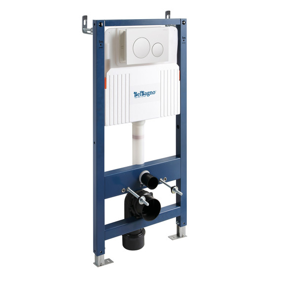 Инсталляция для подвесного унитаза BelBagno BB-101-M-BC (кнопка белая) фото 2