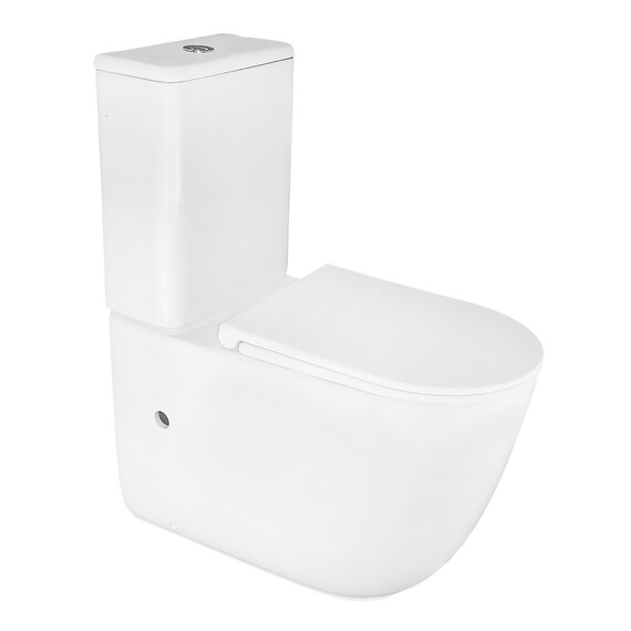 Унитаз-компакт безободковый Azario RIANO AZ-1307A с крышкой микролифт (система смыва Торнадо) фото 11