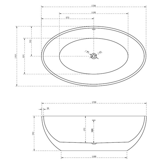 Ванна отдельностоящая Abber 175x100 см AB9249-1.7 фото 11