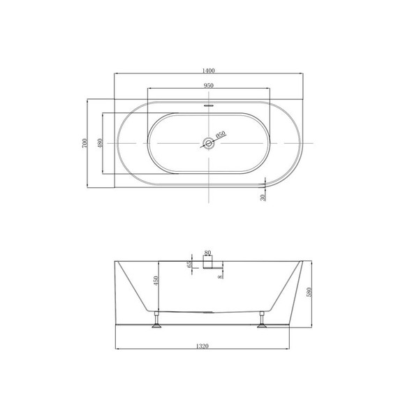 Ванна акриловая Abber 140x70 см AB9502-1.4 L фото 9