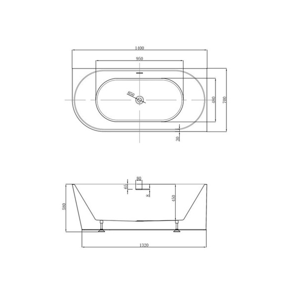 Ванна акриловая Abber 140x70 см AB9502-1.4 R фото 9