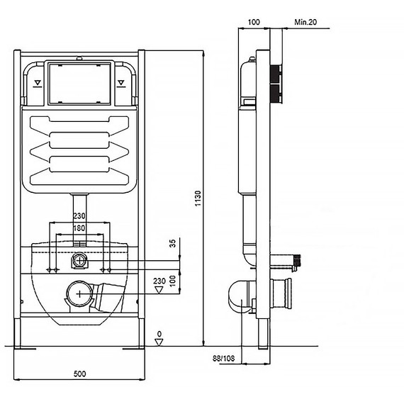 Инсталляция с подвесным унитазом комплект: Azario Forte AZ-100-100F с подвесным безободковым унитазом Uno AZ-2380 сиденье микролифт, кнопка смыва хром AZ-100-020F фото 21