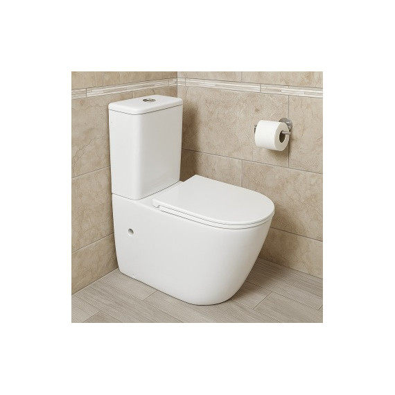 Унитаз-компакт безободковый Azario RIANO AZ-1307A с крышкой микролифт (система смыва Торнадо) фото 15