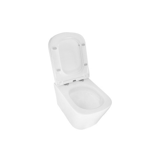 Унитаз подвесной безободковый Azario Vesper AZ-1373WH с тонкой крышкой микролифт (Система смыва торнадо) фото 12