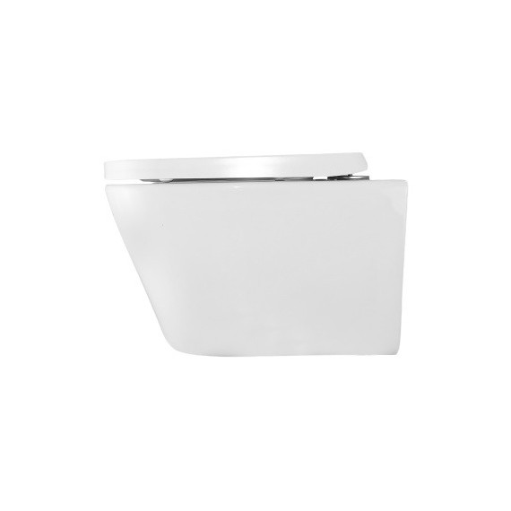 Унитаз подвесной безободковый Azario Vesper AZ-1373WH с тонкой крышкой микролифт (Система смыва торнадо) фото 4