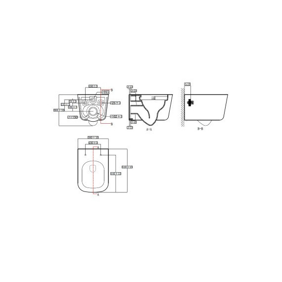 Унитаз подвесной безободковый Azario Vesper AZ-1373WH с тонкой крышкой микролифт (Система смыва торнадо) фото 17