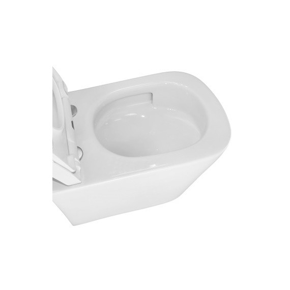 Унитаз подвесной безободковый Azario Vesper AZ-1373WH с тонкой крышкой микролифт (Система смыва торнадо) фото 8