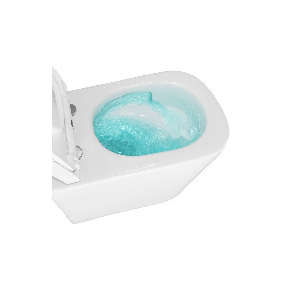 Унитаз подвесной безободковый Azario Vesper AZ-1373WH с тонкой крышкой микролифт (Система смыва торнадо) фото 9