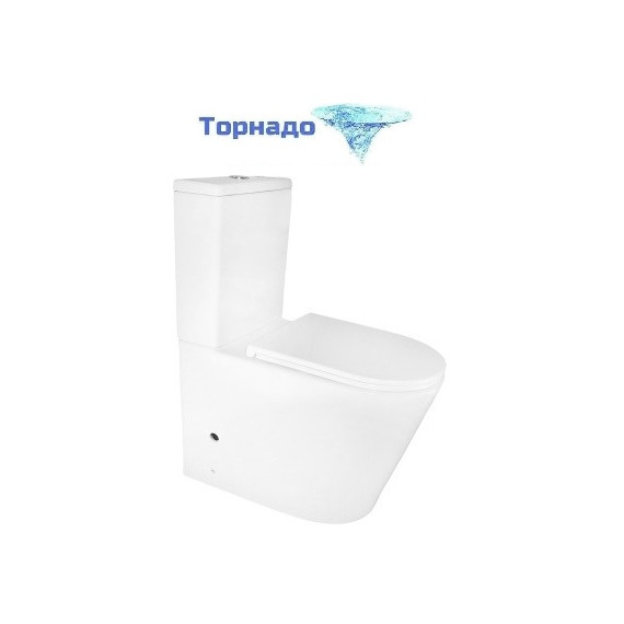 Унитаз-компакт безободковый Azario Margo AZ-2125-UQ1 с крышкой микролифт (система смыва Торнадо) фото 