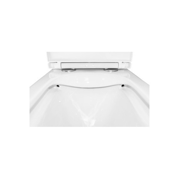 Унитаз-компакт безободковый Azario Quadro AZ-2175-1 с тонкой крышкой микролифт фото 5