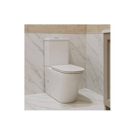 Унитаз-компакт безободковый Azario Quadro AZ-2175-1 с тонкой крышкой микролифт фото 14