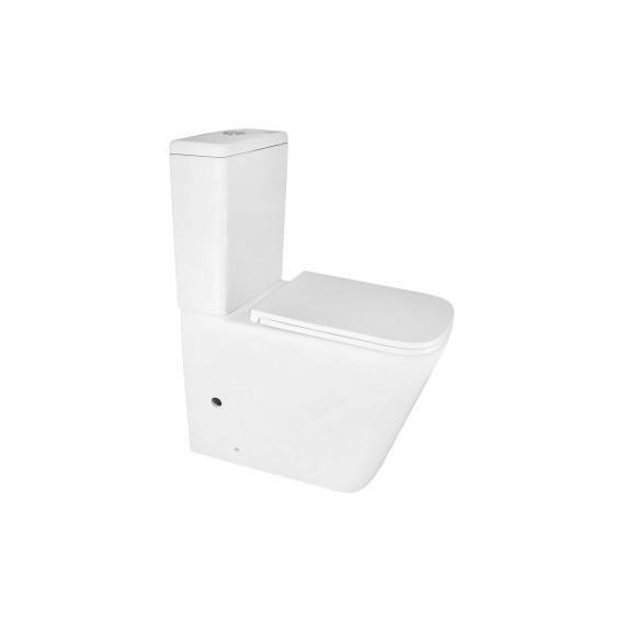 Унитаз-компакт безободковый Azario Quadro AZ-2175-1 с тонкой крышкой микролифт фото 