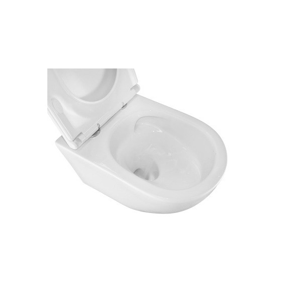 Унитаз подвесной безободковый Azario BONELLE AZ-2801E с тонкой крышкой микролифт (Система смыва торнадо) фото 11