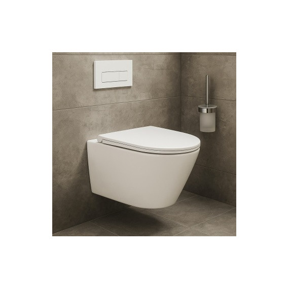 Унитаз подвесной безободковый Azario LANDER AZ-2802E с тонкой крышкой микролифт (Система смыва торнадо) фото 13