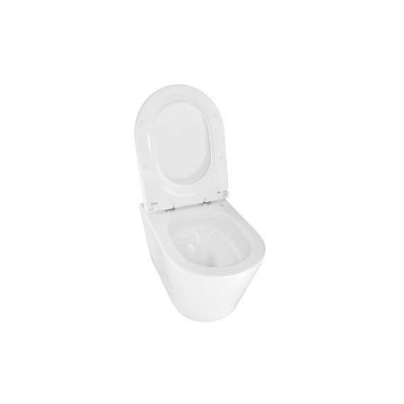 Унитаз подвесной безободковый Azario LANDER AZ-2802E с тонкой крышкой микролифт (Система смыва торнадо) фото 9