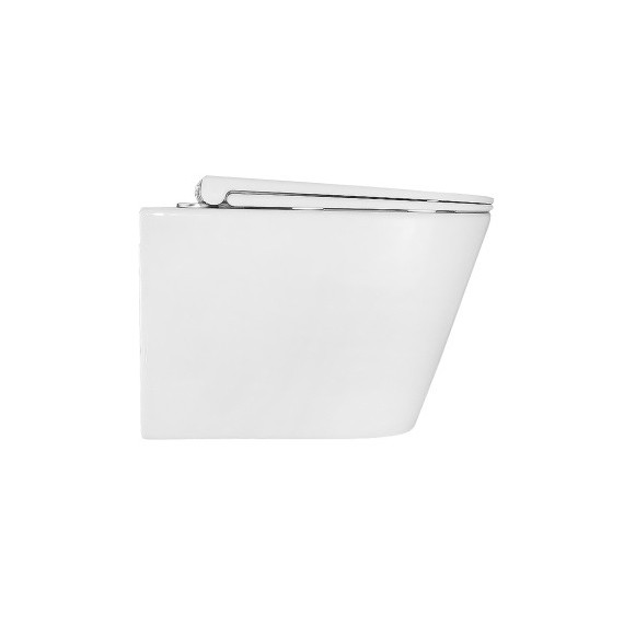 Унитаз подвесной безободковый Azario LANDER AZ-2802E с тонкой крышкой микролифт (Система смыва торнадо) фото 3