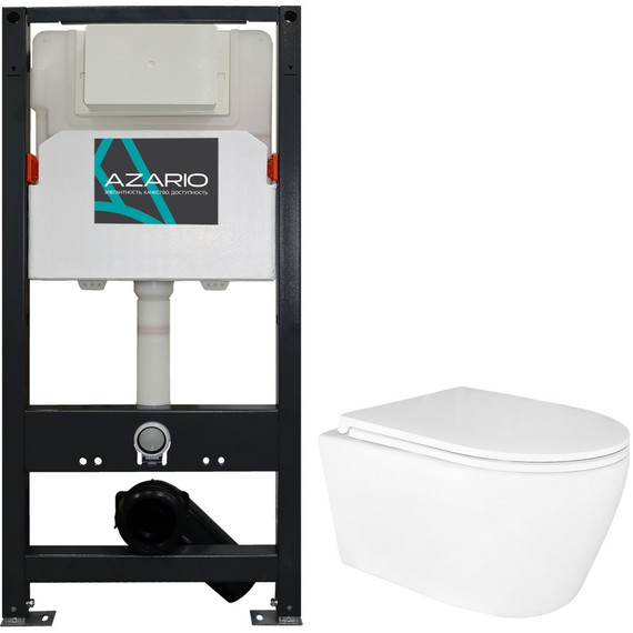 Инсталляция Azario New AZ-501A с подвесным безободковым унитазом Uno AZ-2380 фото 