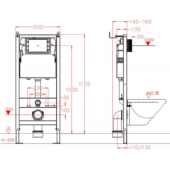 Инсталляция Azario New AZ-501A с подвесным безободковым унитазом Uno AZ-2380 фото 14